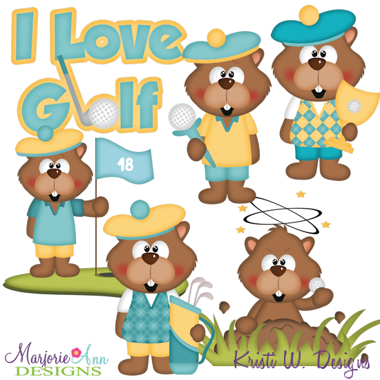 Golfing Gopher SVG Cutting Files + Clipart - Click Image to Close